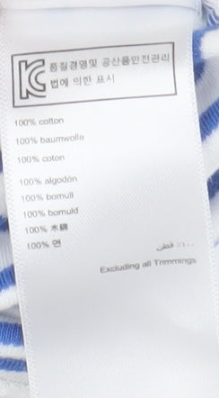 Joules Unisex Romper 0-3 Months Blue Striped Cotton Animal
