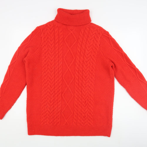 Marks and Spencer Women's Red Roll Neck Jumper M