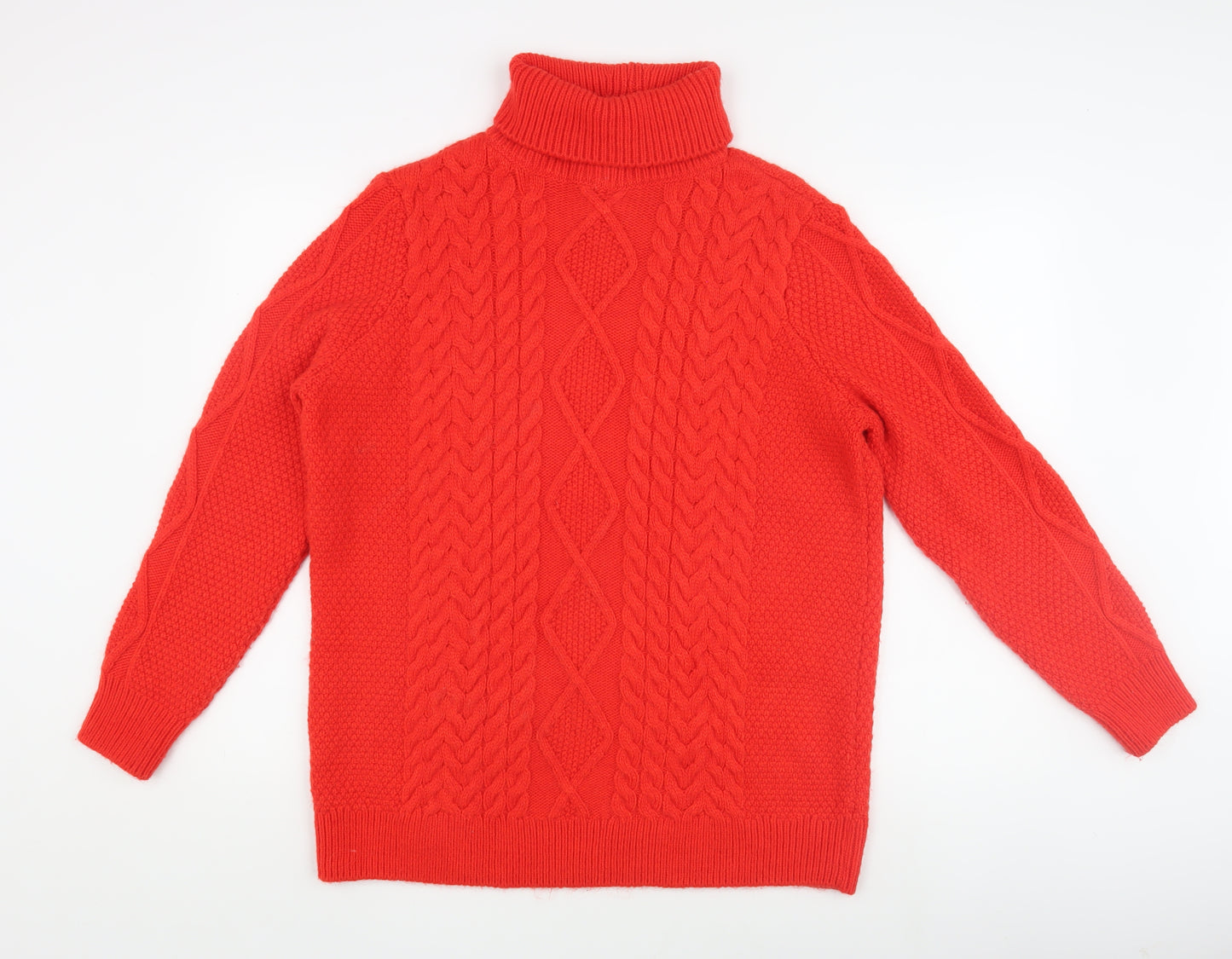 Marks and Spencer Women's Red Roll Neck Jumper M