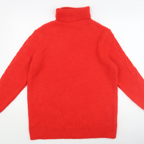 Marks and Spencer Women's Red Roll Neck Jumper M