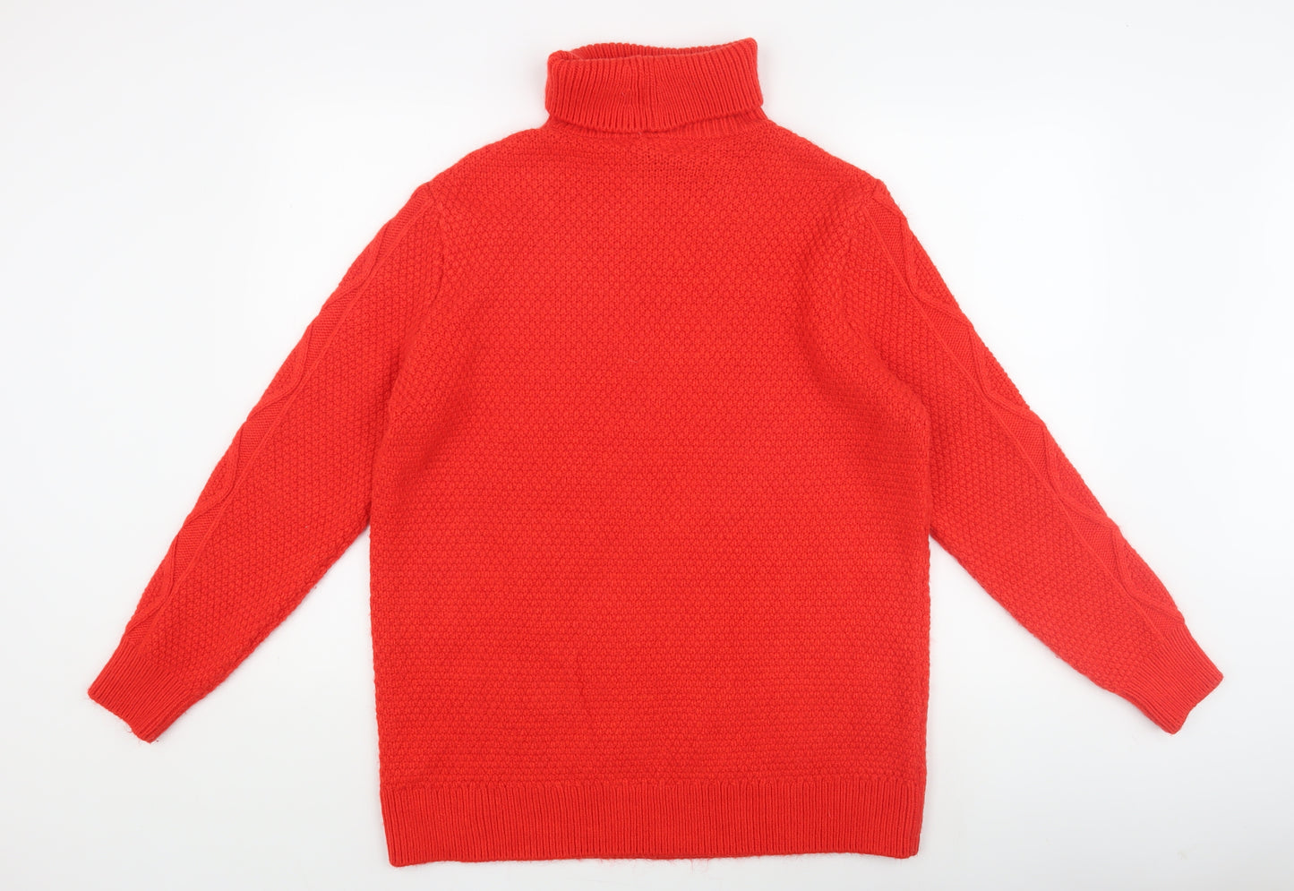 Marks and Spencer Women's Red Roll Neck Jumper M