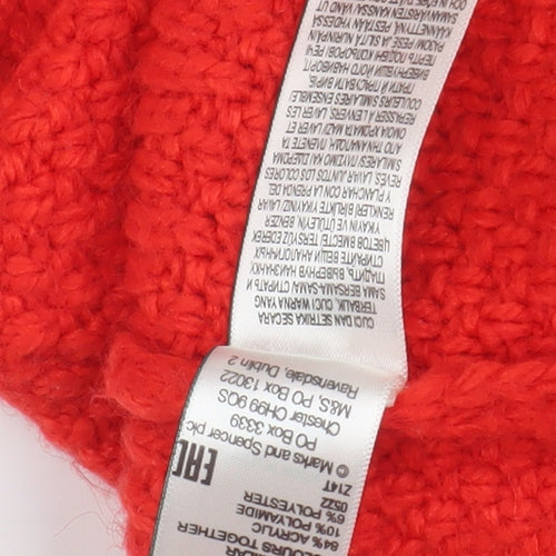 Marks and Spencer Women's Red Roll Neck Jumper M