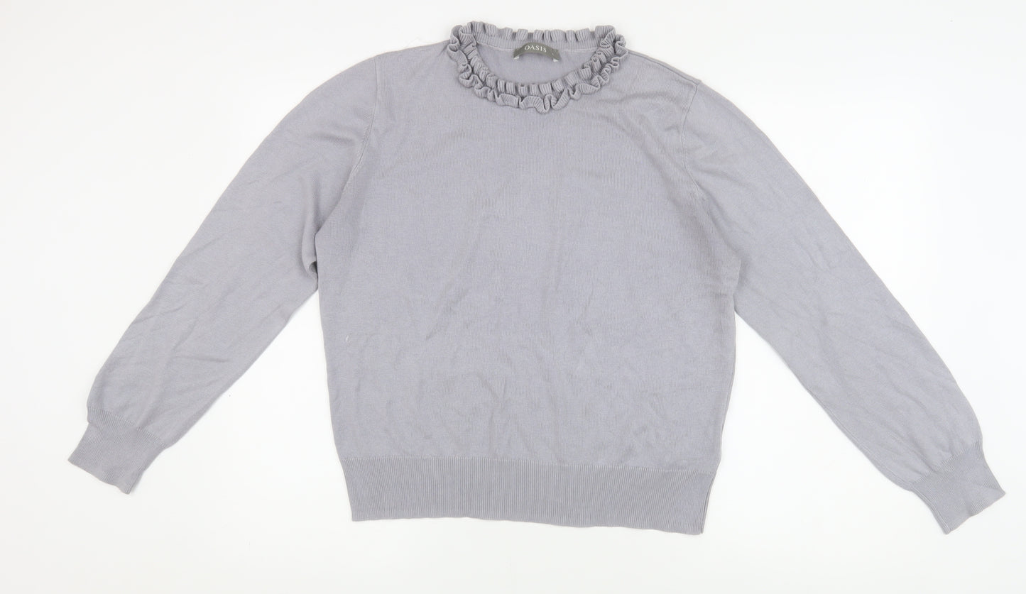Oasis Women's Grey Pullover Jumper Size L