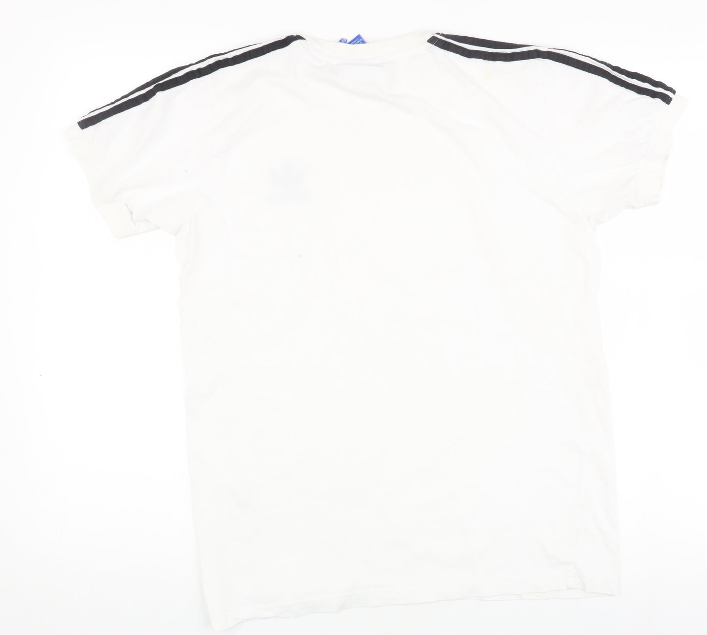 Adidas White Cotton T-Shirt, Medium, Unisex, Crew Neck