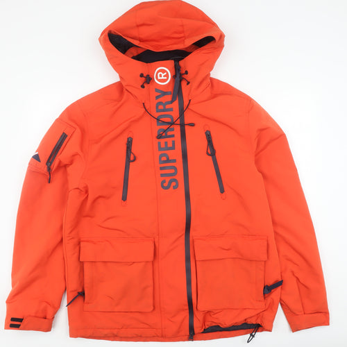 Superdry Men's Orange Parka Jacket Size 2XL