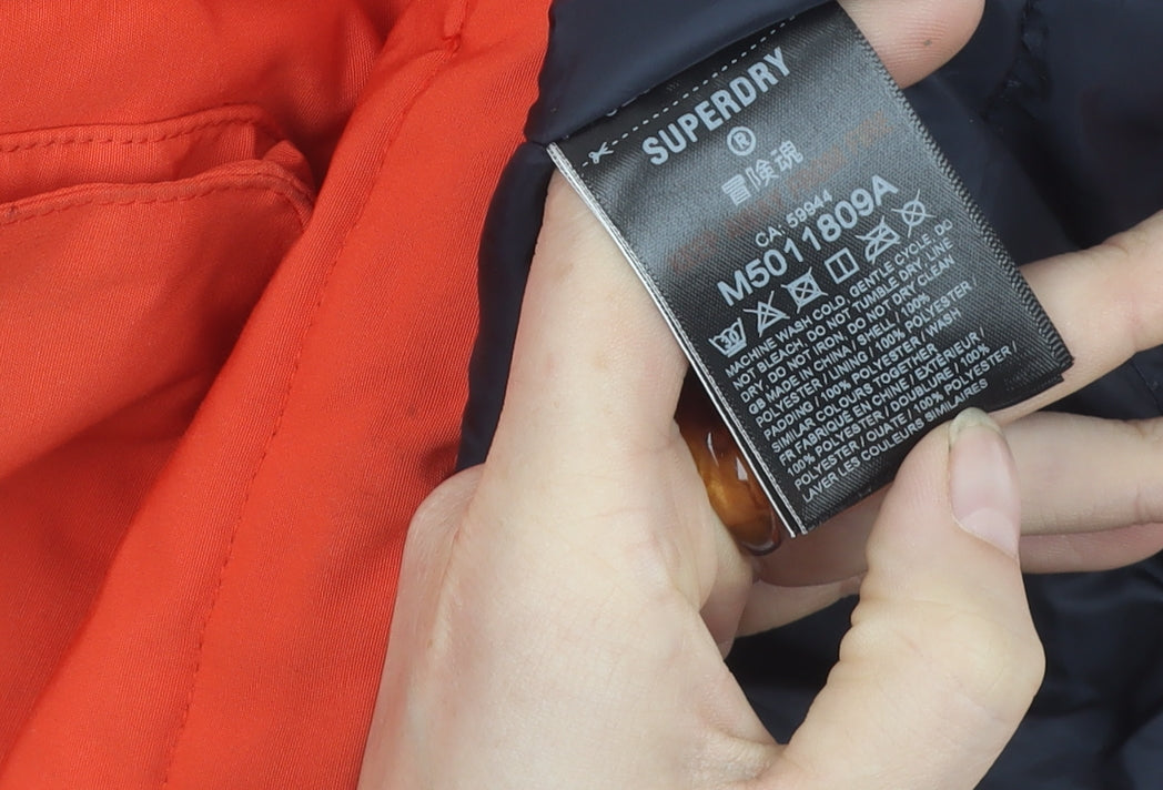 Superdry Men's Orange Parka Jacket Size 2XL