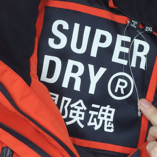 Superdry Men's Orange Parka Jacket Size 2XL