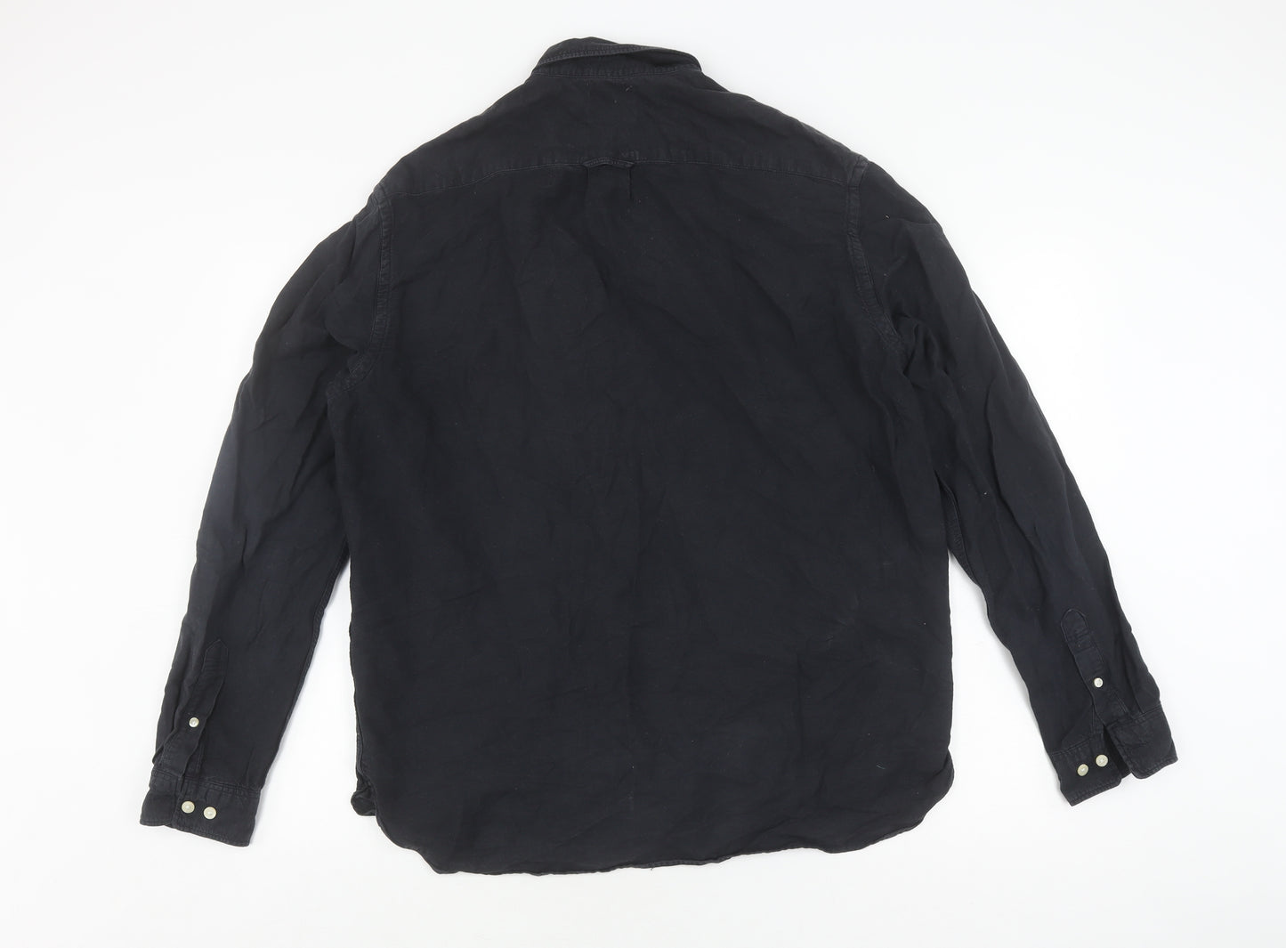 H&M Men's Black Regular Fit Button-Down Shirt L