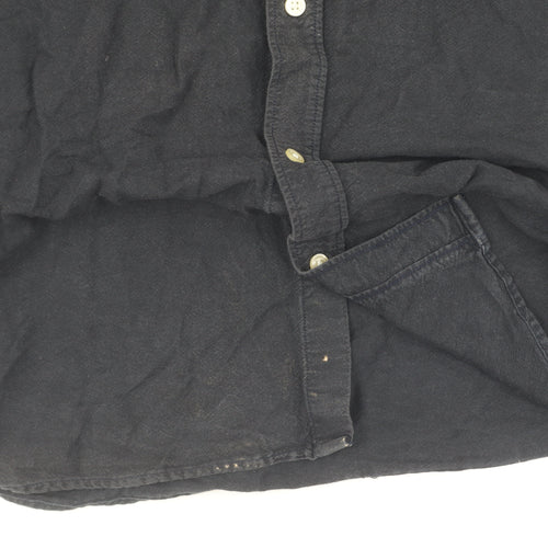 H&M Men's Black Regular Fit Button-Down Shirt L