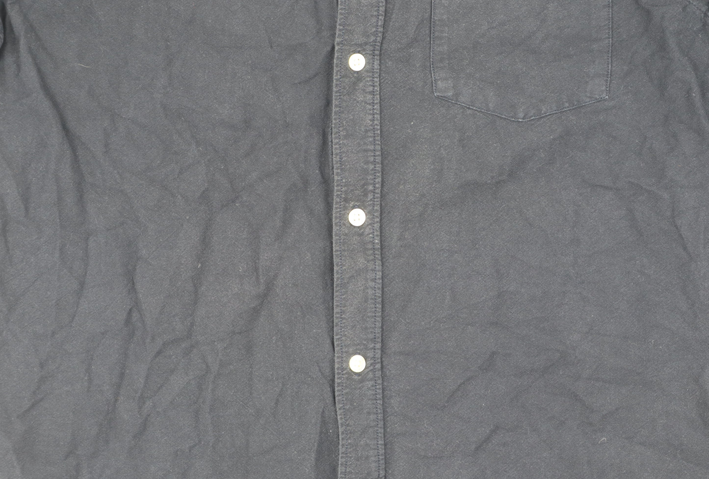 H&M Men's Black Regular Fit Button-Down Shirt L