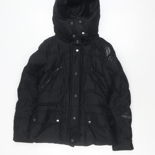Zara Women's Black Down Puffer Jacket, Size S, Winter Essential
