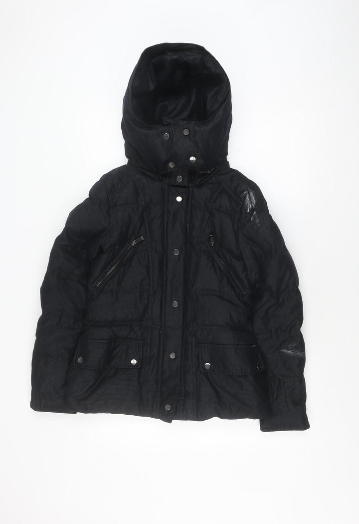 Zara Women's Black Down Puffer Jacket, Size S, Winter Essential