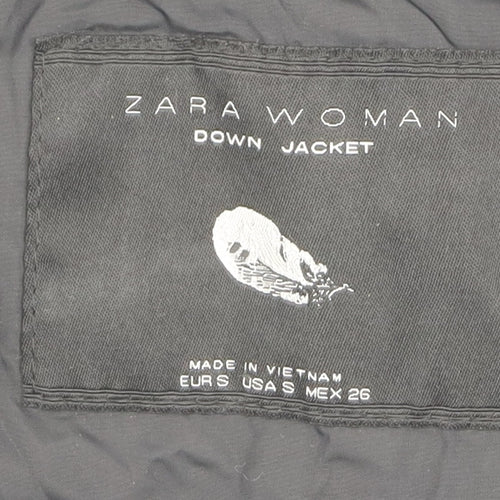 Zara Women's Black Down Puffer Jacket, Size S, Winter Essential