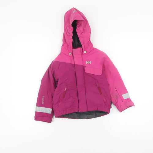 Helly Hansen Girls Pink Colourblock Ski Jacket 3Y