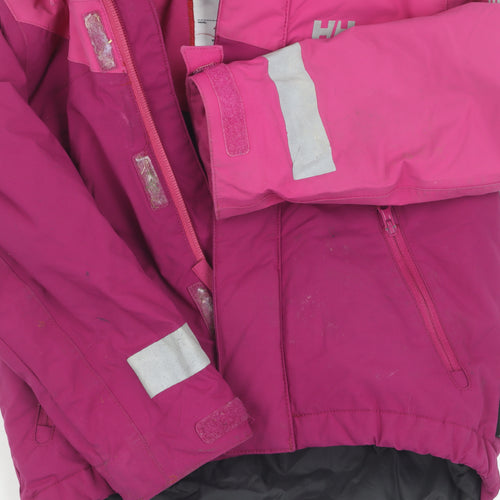 Helly Hansen Girls Pink Colourblock Ski Jacket 3Y