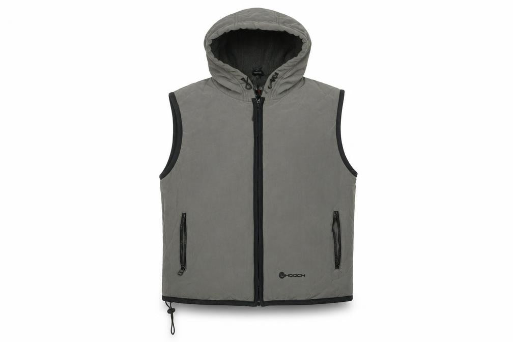 Hooch Boys' Black Sleeveless Hooded Gilet, Size 14, Zip Closure