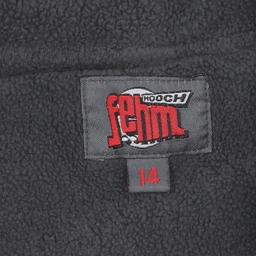 Hooch Boys' Black Sleeveless Hooded Gilet, Size 14, Zip Closure