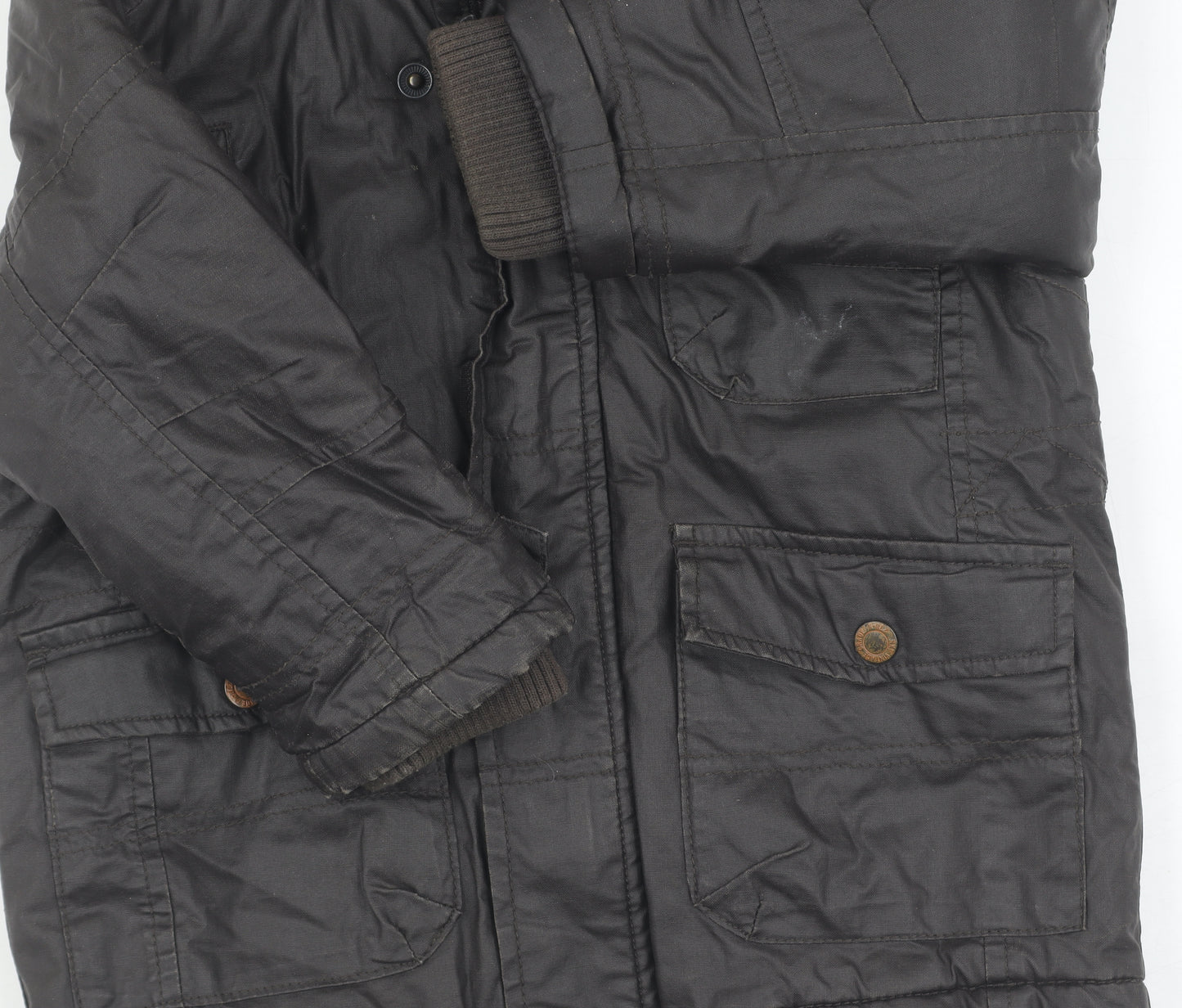 Next Boys Black Parka Coat 2 Years Hooded Mid-Length Autumn