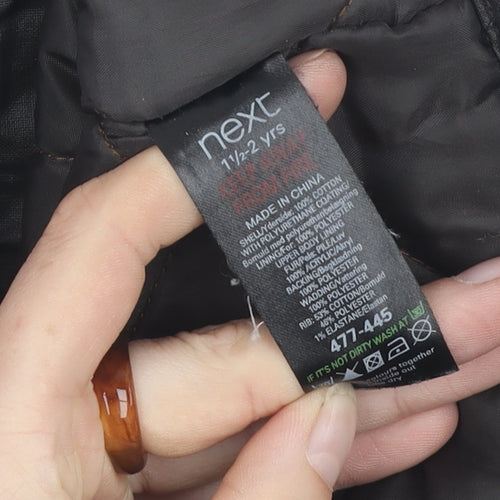 Next Boys Black Parka Coat 2 Years Hooded Mid-Length Autumn