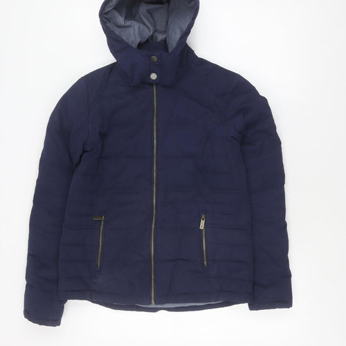 FatFace Women's Blue Puffer Jacket Size 10 Hooded