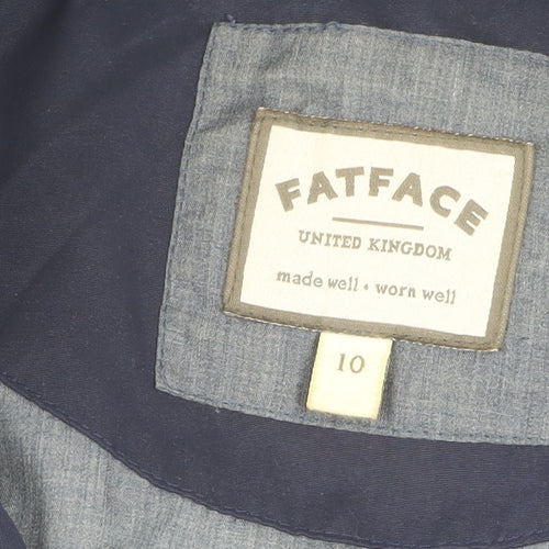 FatFace Women's Blue Puffer Jacket Size 10 Hooded