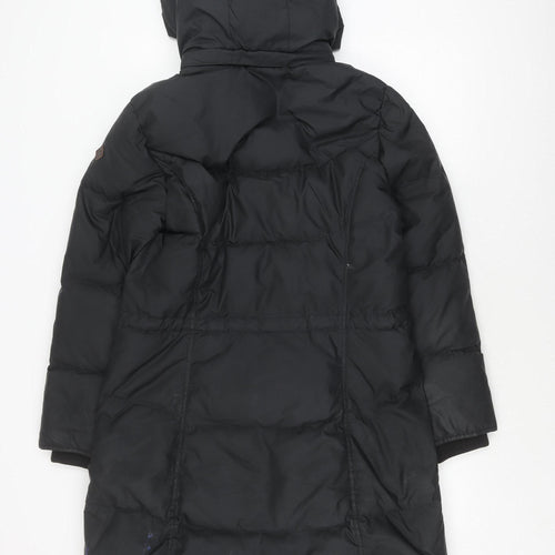 Timberland Women's Black Puffer Jacket L, Hooded Winter Coat
