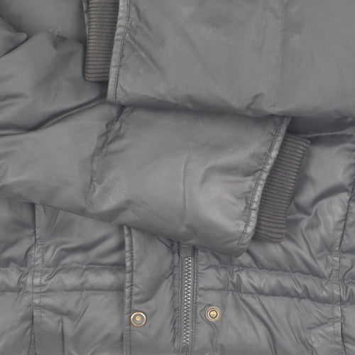 Timberland Women's Black Puffer Jacket L, Hooded Winter Coat