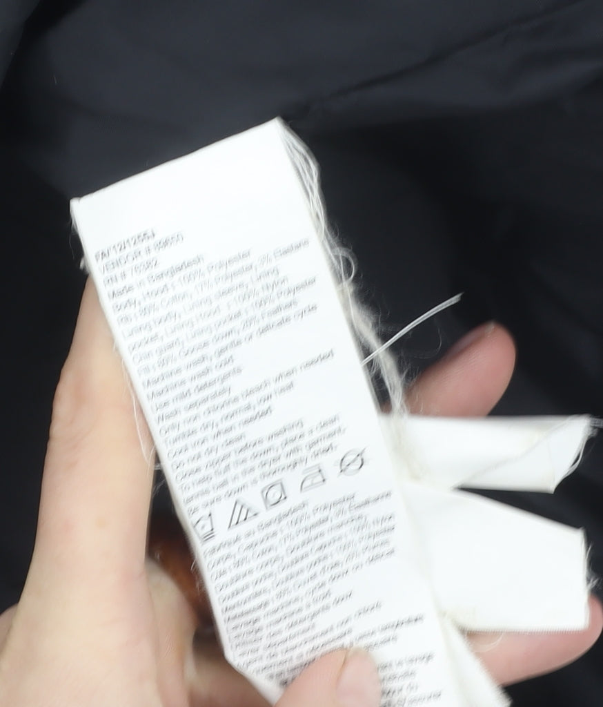 Timberland Women's Black Puffer Jacket L, Hooded Winter Coat