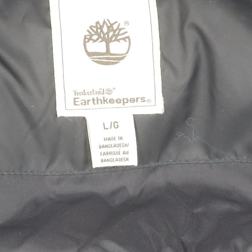 Timberland Women's Black Puffer Jacket L, Hooded Winter Coat