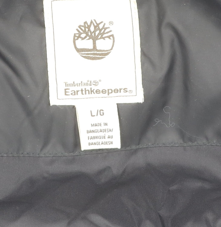 Timberland Women's Black Puffer Jacket L, Hooded Winter Coat