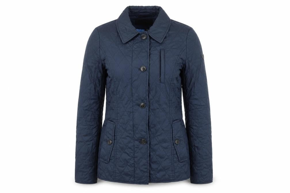 Front view of Fuchs Schmitt Women's Blue Quilted Jacket, size 8