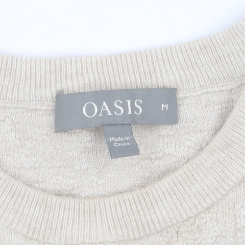 Oasis Women's Beige Animal Print Pullover Jumper M