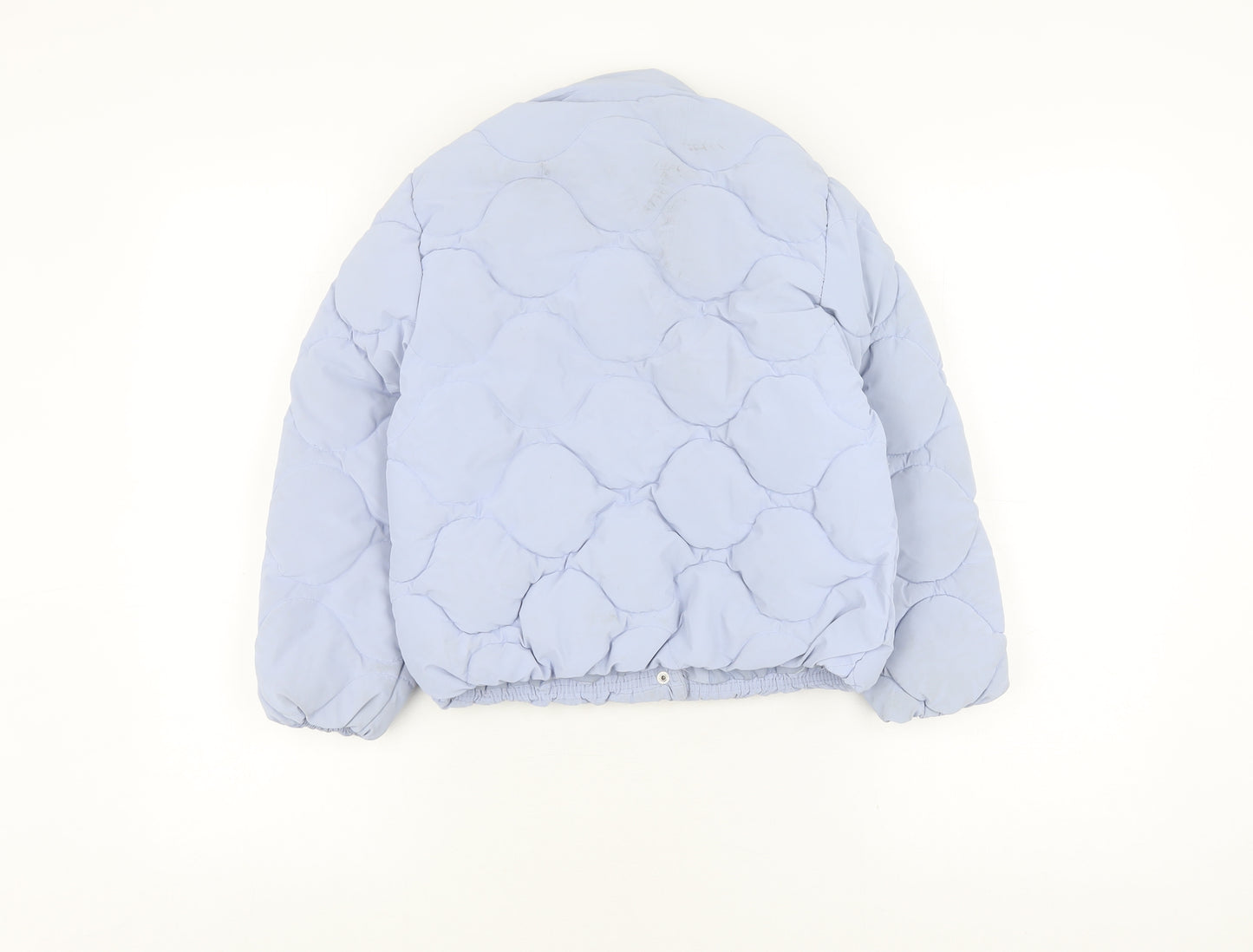 ZARA Girls Blue Quilted Jacket 8 Years Lined Winter