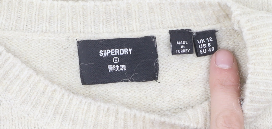Superdry Women's Ivory Pullover Jumper Size 12