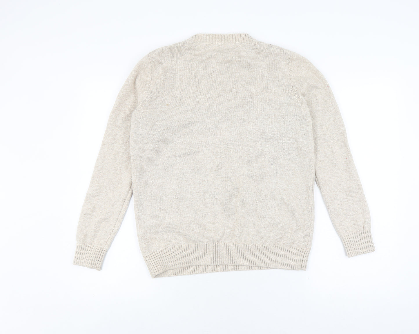 Fat Face Women's Beige Deer Sweater UK 12 Christmas Jumper