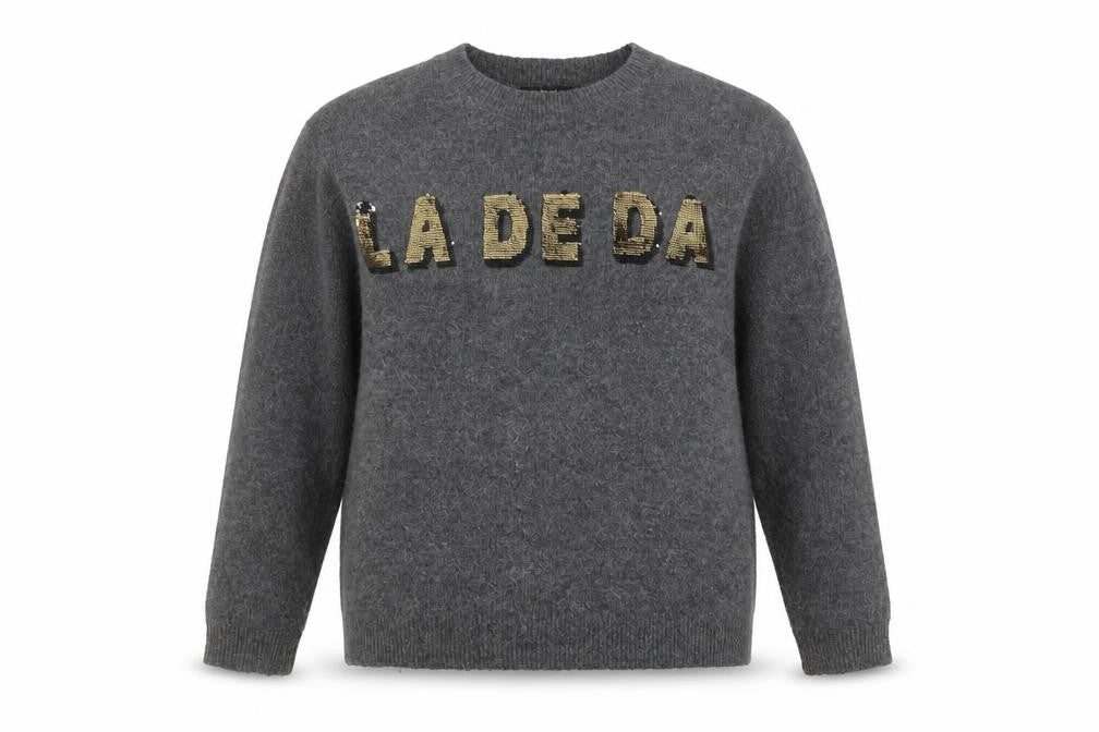 Front view of Next Women's Grey Sequin jumper, L