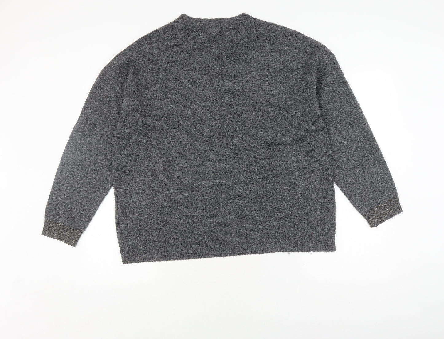 Next Women's Grey Sequin Pullover Jumper, L