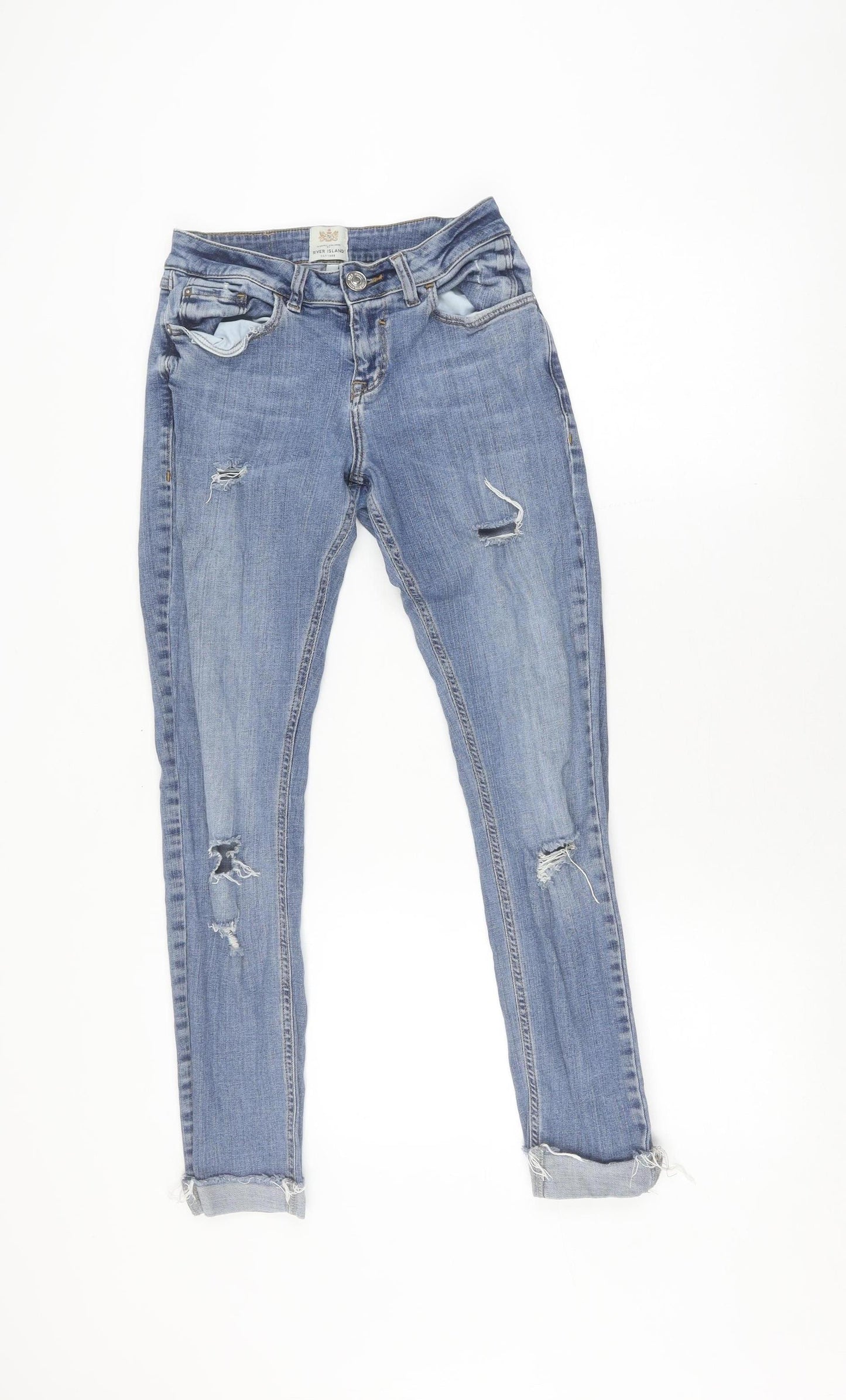 River Island Women's Blue Skinny Jeans, Size 8