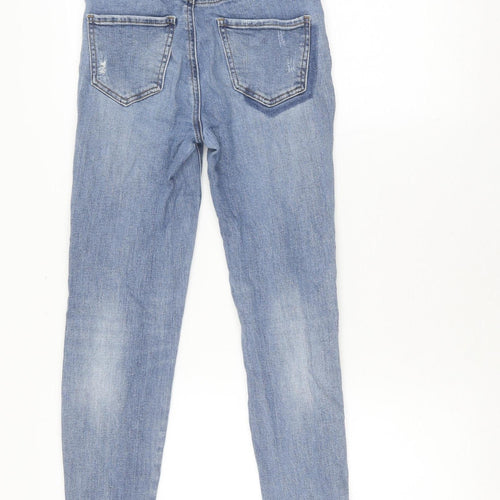 New Look Women's Blue Skinny Distressed Jeans Size 8