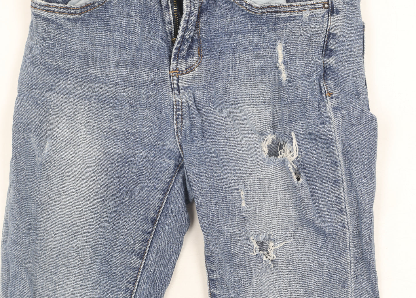 New Look Women's Blue Skinny Distressed Jeans Size 8