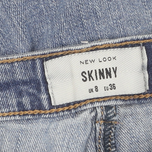 New Look Women's Blue Skinny Distressed Jeans Size 8