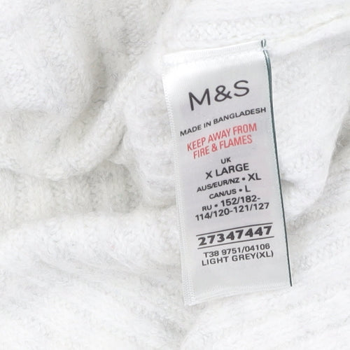 Marks and Spencer Men's Grey XL Roll Neck Jumper