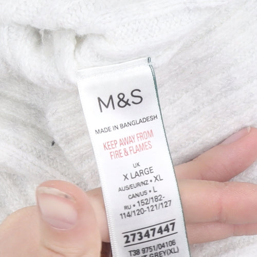 Marks and Spencer Men's Grey XL Roll Neck Jumper