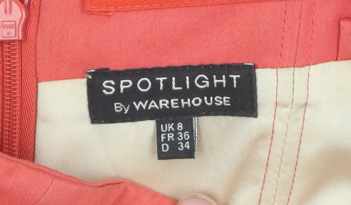 Warehouse Women's Red Cotton Eyelet Sheath Dress Size 8