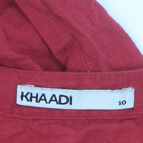 Khaadi Women’s Red Embroidered Cotton Dress Size 10