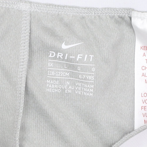 Nike Girls Athletic Grey Shorts - Size 6-7 Years