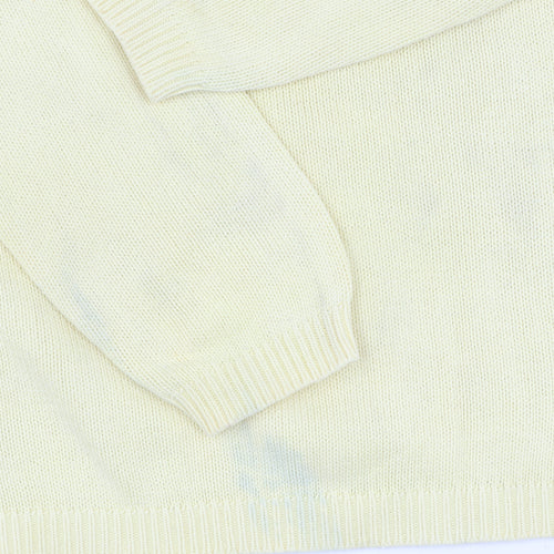EWM Women's Yellow Crew Neck Cotton Jumper Size L