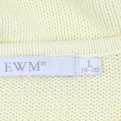 EWM Women's Yellow Crew Neck Cotton Jumper Size L