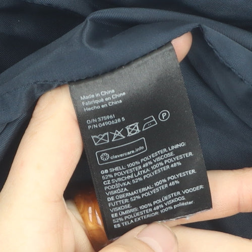 H&M Women Black Blazer Size 4 Long Sleeve Polyester