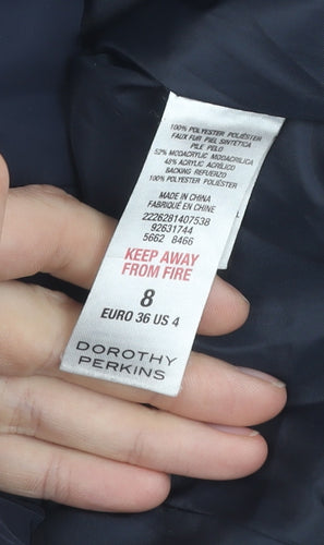 Dorothy Perkins Women's Black Puffer Jacket Size 8